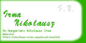 irma nikolausz business card